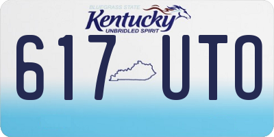KY license plate 617UTO