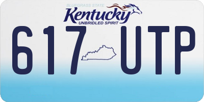 KY license plate 617UTP