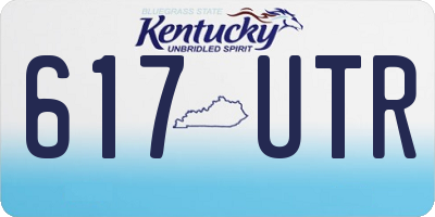 KY license plate 617UTR