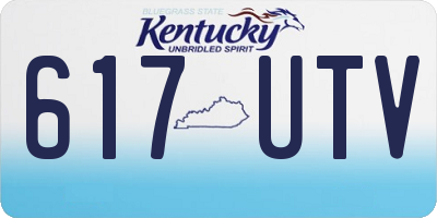 KY license plate 617UTV