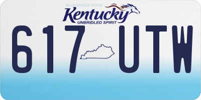 KY license plate 617UTW
