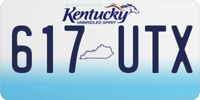 KY license plate 617UTX