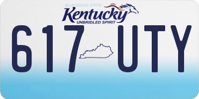 KY license plate 617UTY