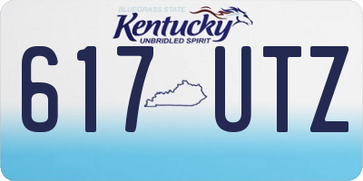 KY license plate 617UTZ