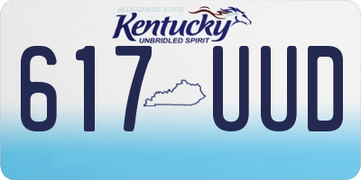 KY license plate 617UUD