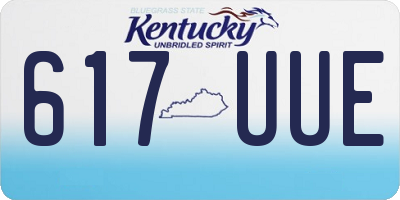 KY license plate 617UUE