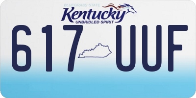 KY license plate 617UUF