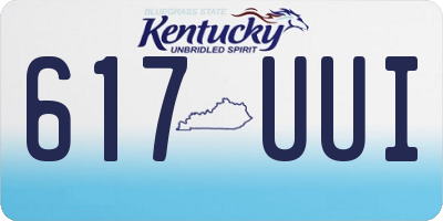 KY license plate 617UUI