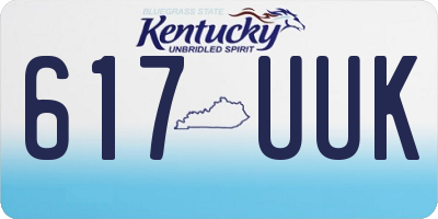 KY license plate 617UUK