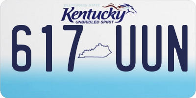 KY license plate 617UUN