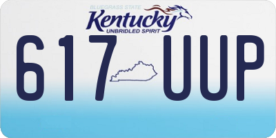 KY license plate 617UUP