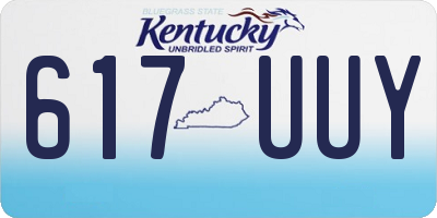KY license plate 617UUY