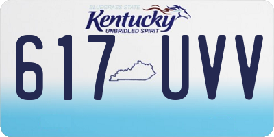 KY license plate 617UVV