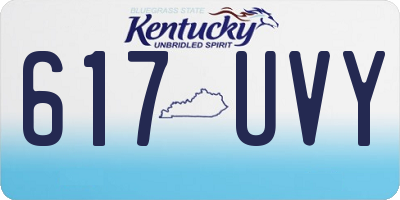 KY license plate 617UVY