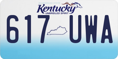 KY license plate 617UWA