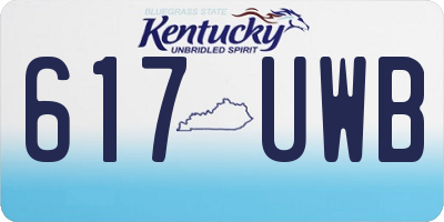 KY license plate 617UWB