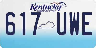 KY license plate 617UWE