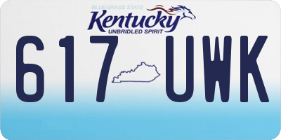 KY license plate 617UWK