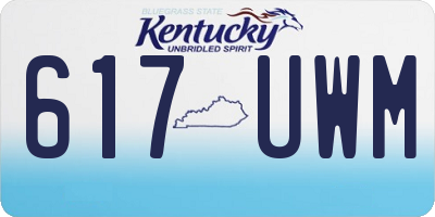 KY license plate 617UWM
