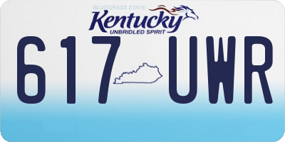 KY license plate 617UWR