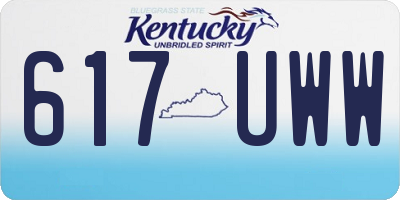 KY license plate 617UWW