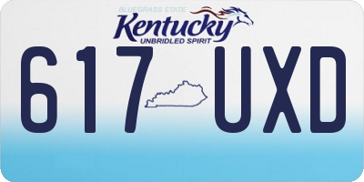 KY license plate 617UXD
