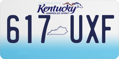 KY license plate 617UXF