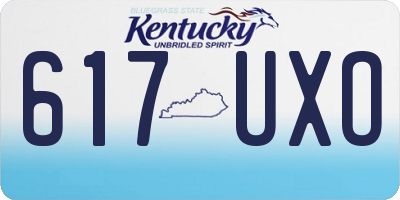 KY license plate 617UXO