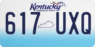 KY license plate 617UXQ