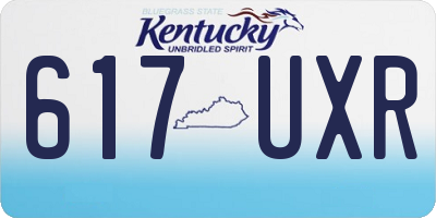 KY license plate 617UXR