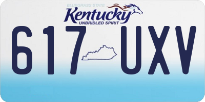 KY license plate 617UXV