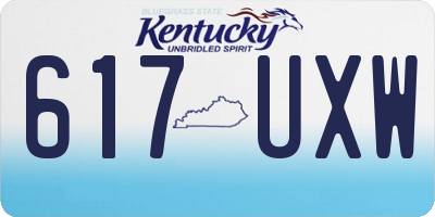 KY license plate 617UXW