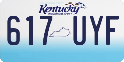 KY license plate 617UYF