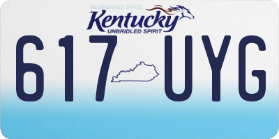 KY license plate 617UYG