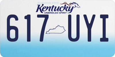KY license plate 617UYI