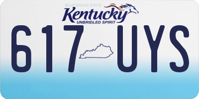 KY license plate 617UYS