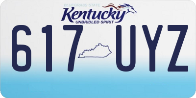 KY license plate 617UYZ