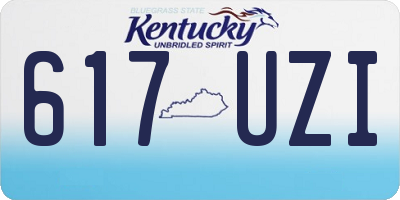 KY license plate 617UZI