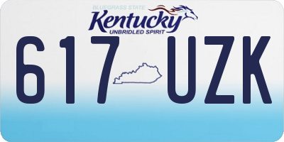 KY license plate 617UZK
