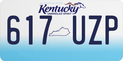KY license plate 617UZP