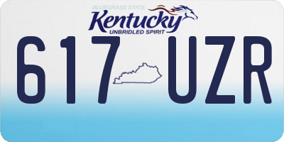 KY license plate 617UZR