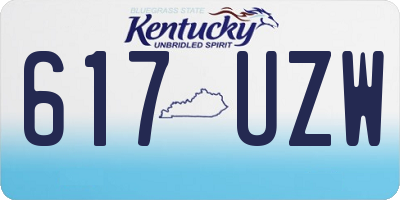 KY license plate 617UZW