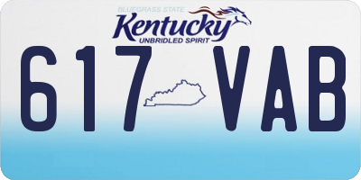 KY license plate 617VAB