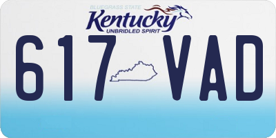 KY license plate 617VAD