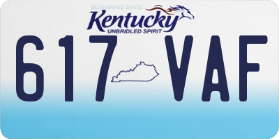 KY license plate 617VAF