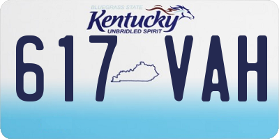 KY license plate 617VAH