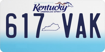 KY license plate 617VAK