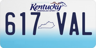 KY license plate 617VAL