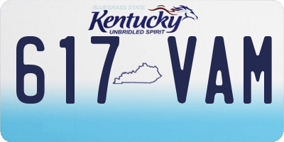 KY license plate 617VAM