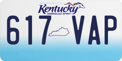 KY license plate 617VAP